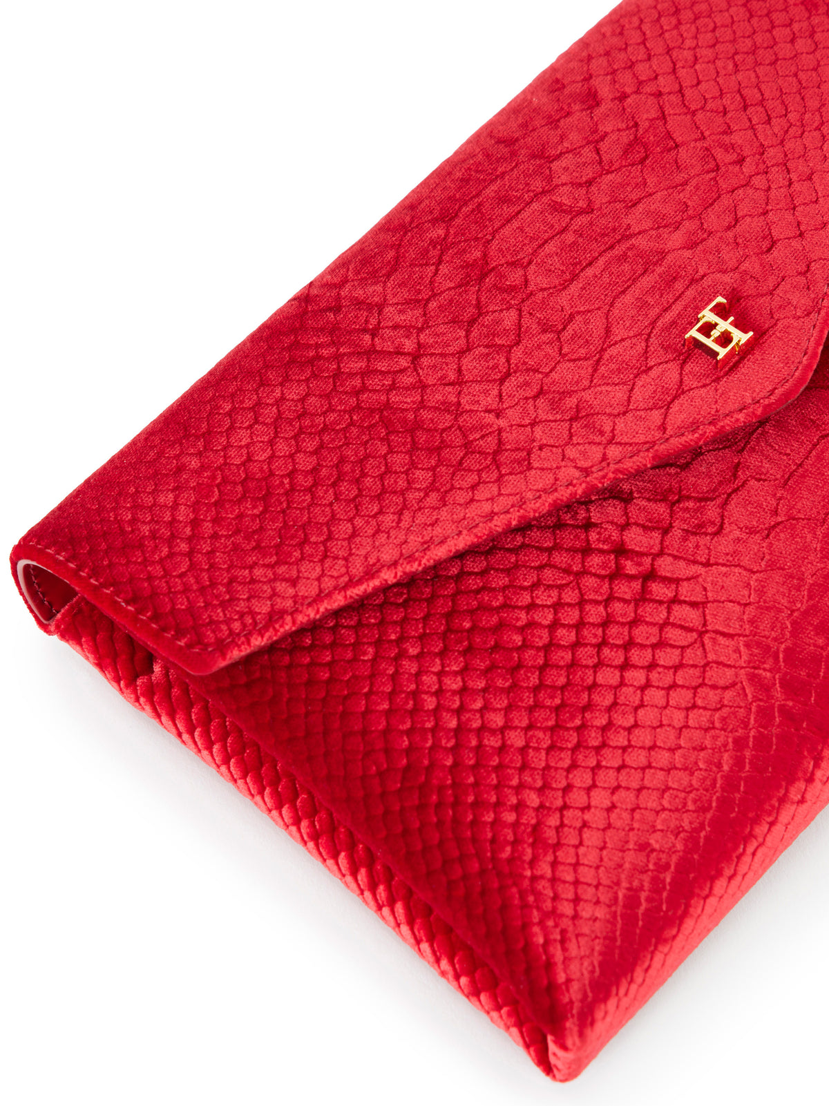 Velvet shoulder bag with crocodile print
