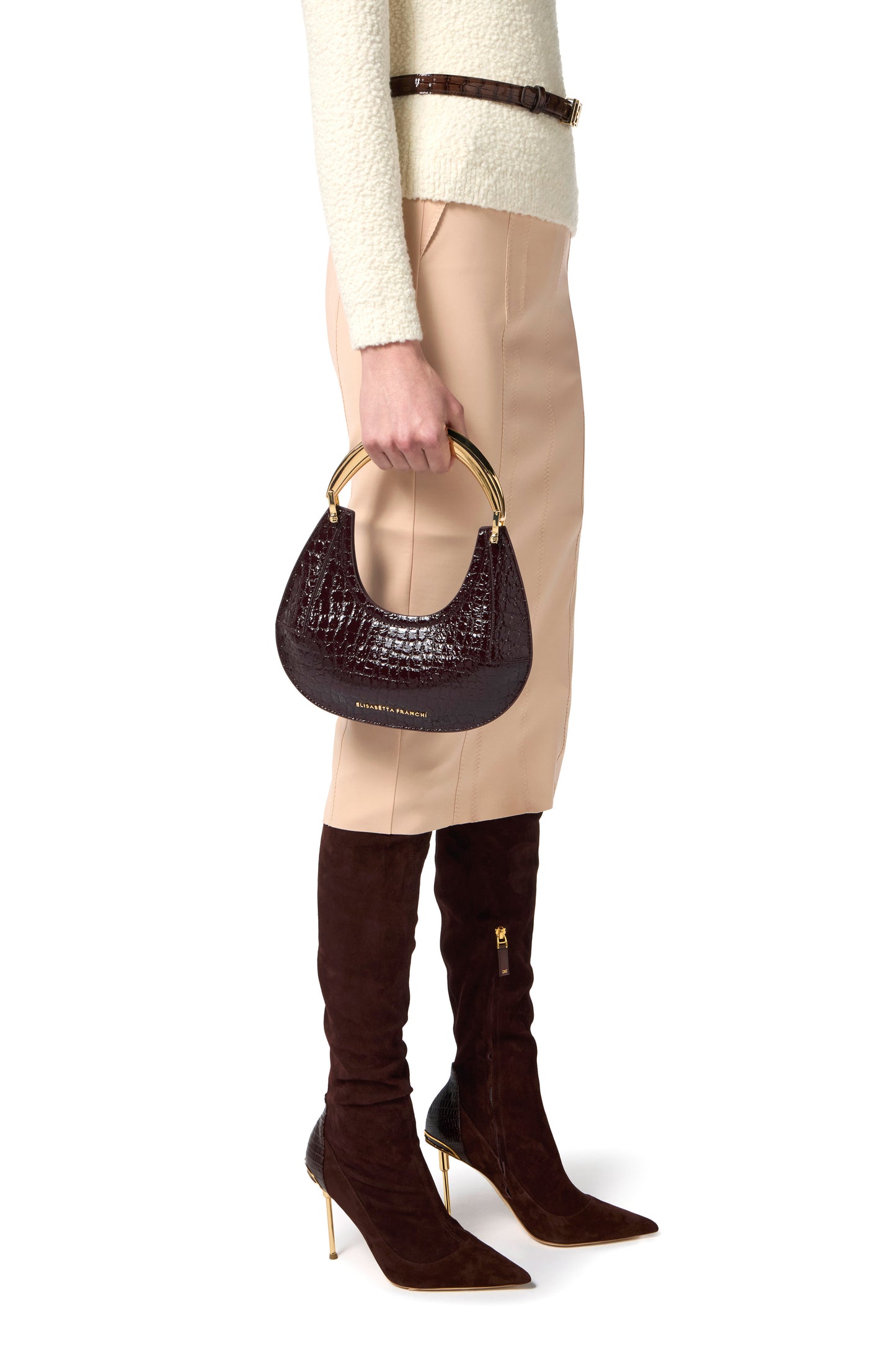 Small hobo bag with jewel handle