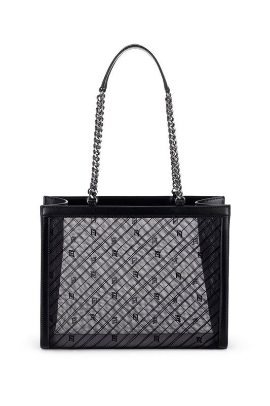 Large shopper bag with mesh effect