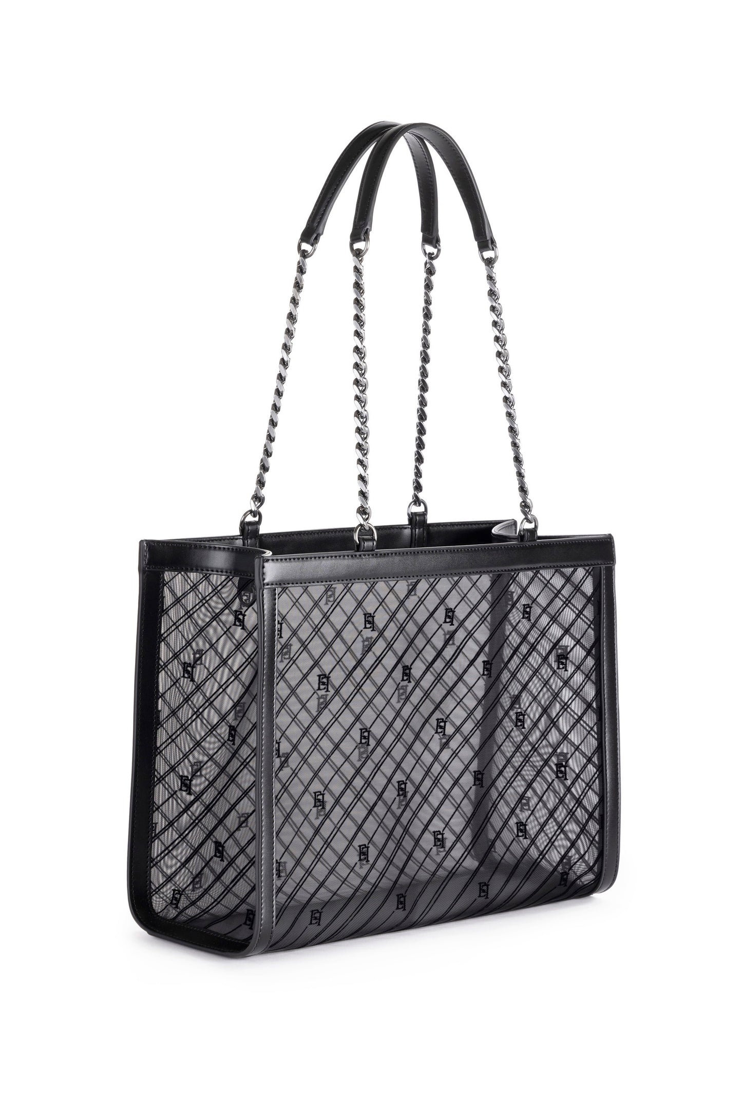 Large shopper bag with mesh effect