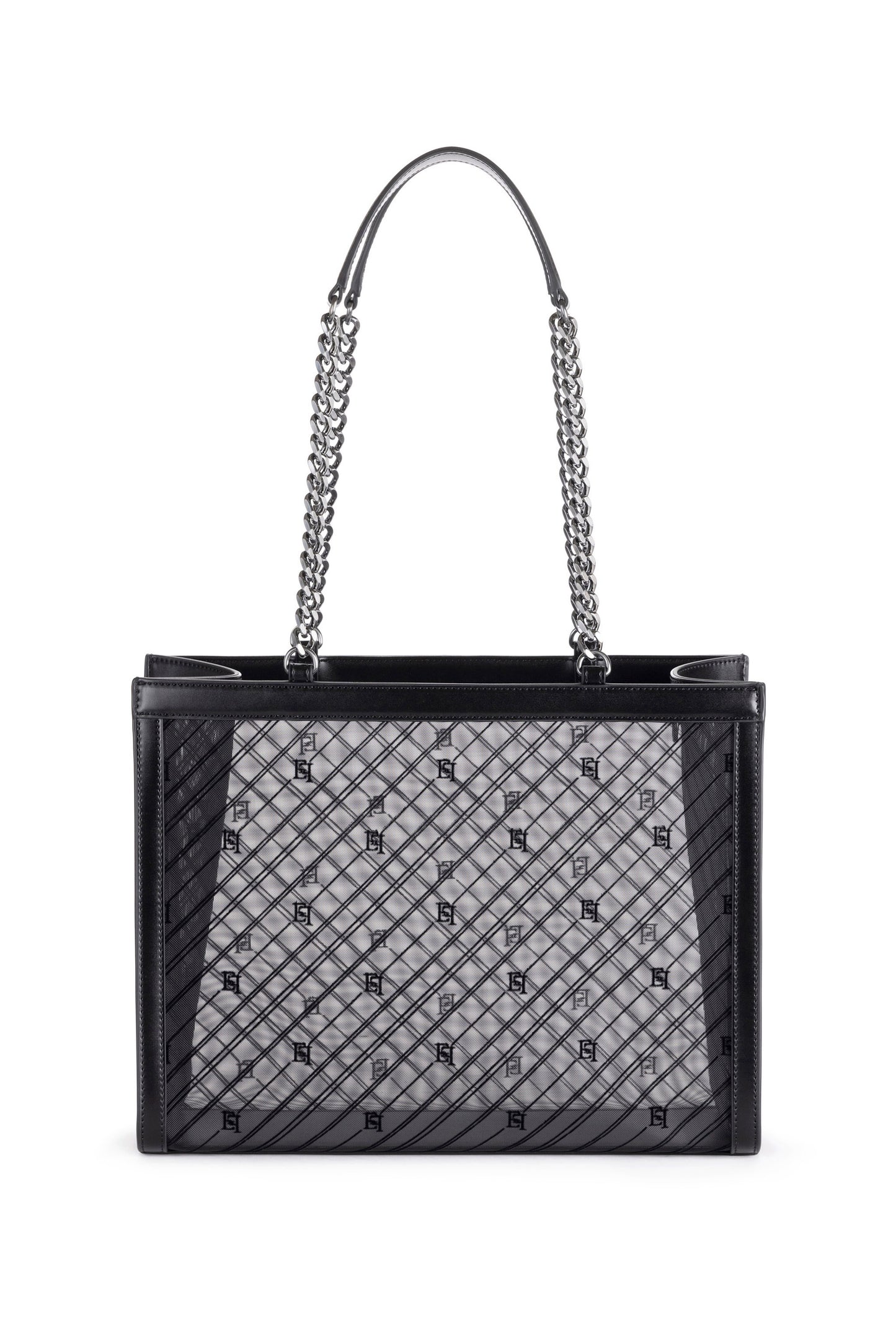 Large shopper bag with mesh effect