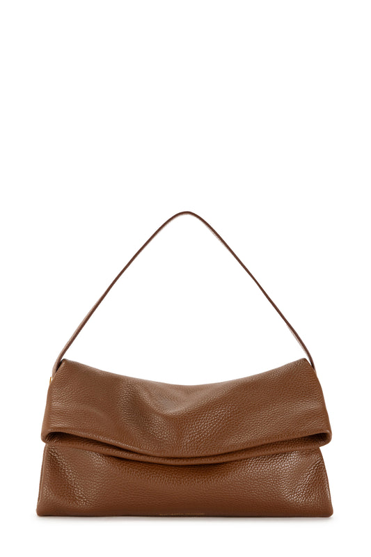Leather over-the-shoulder bag