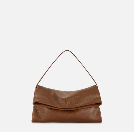 Leather over-the-shoulder bag