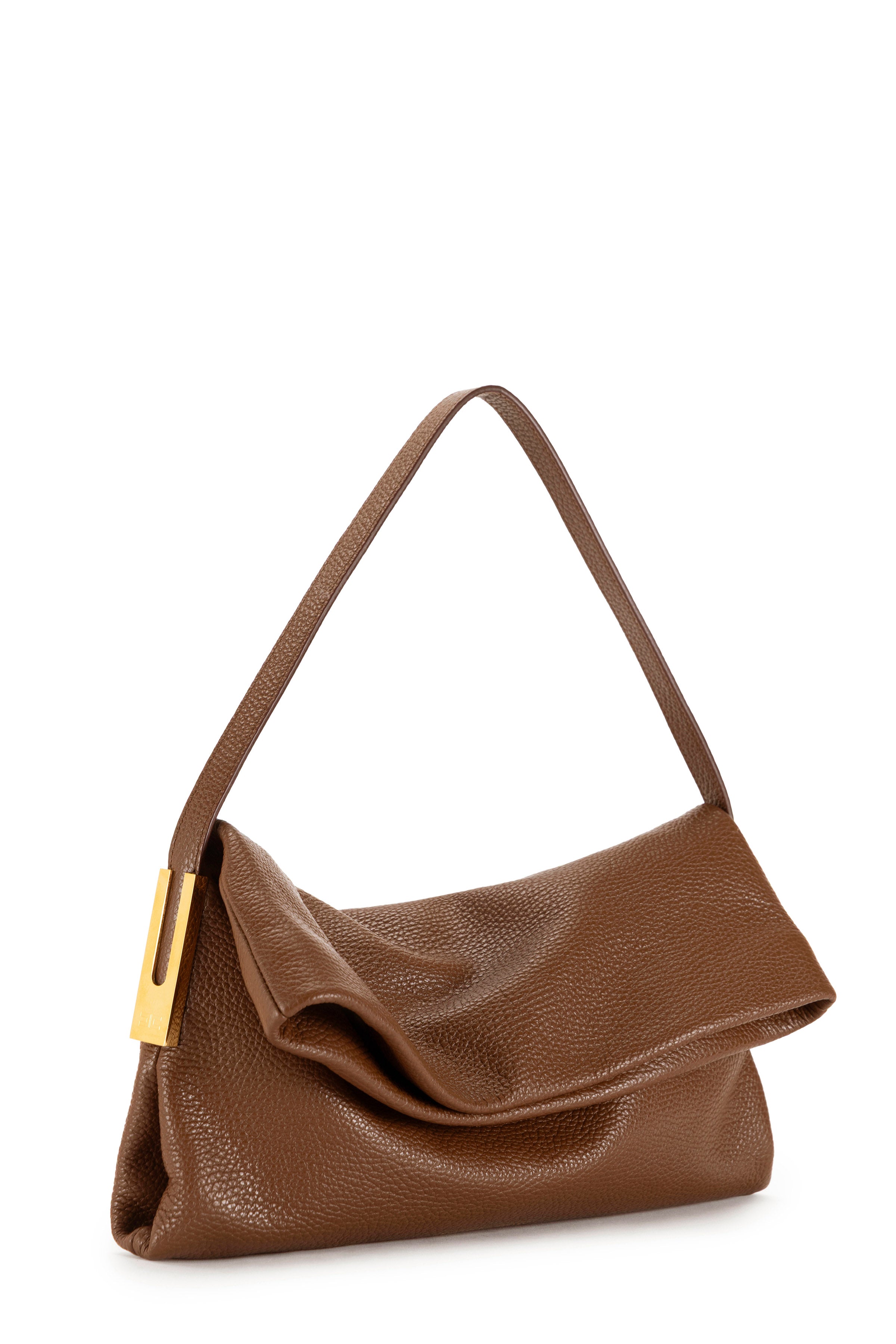Leather over-the-shoulder bag