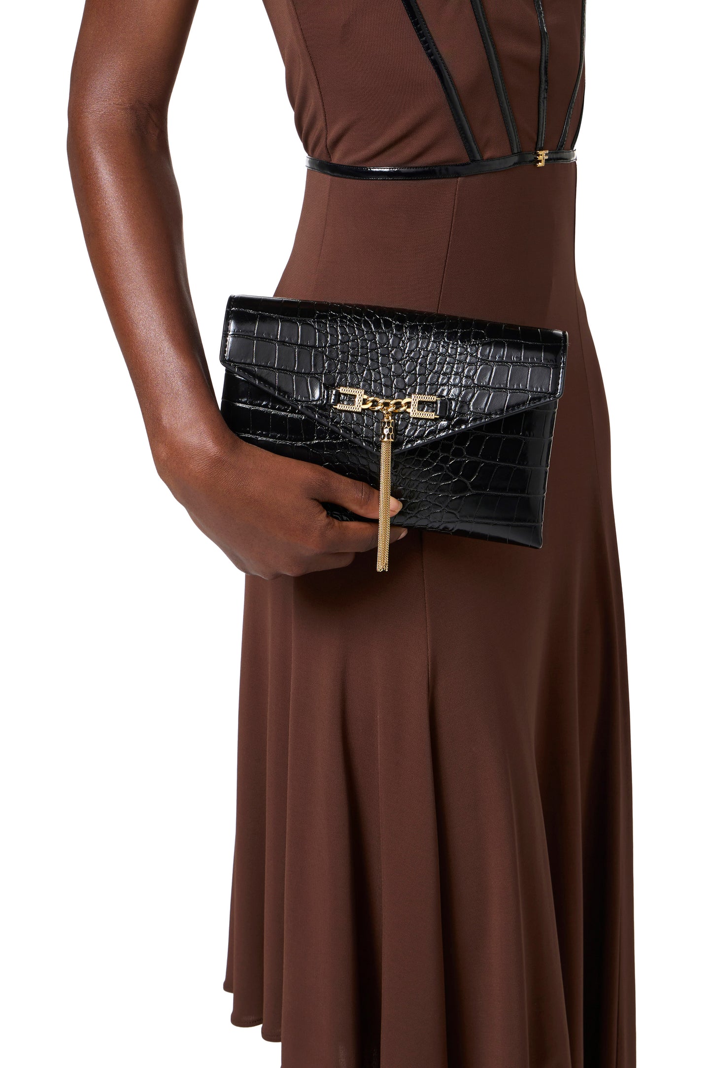 Shoulder bag with groumette chain