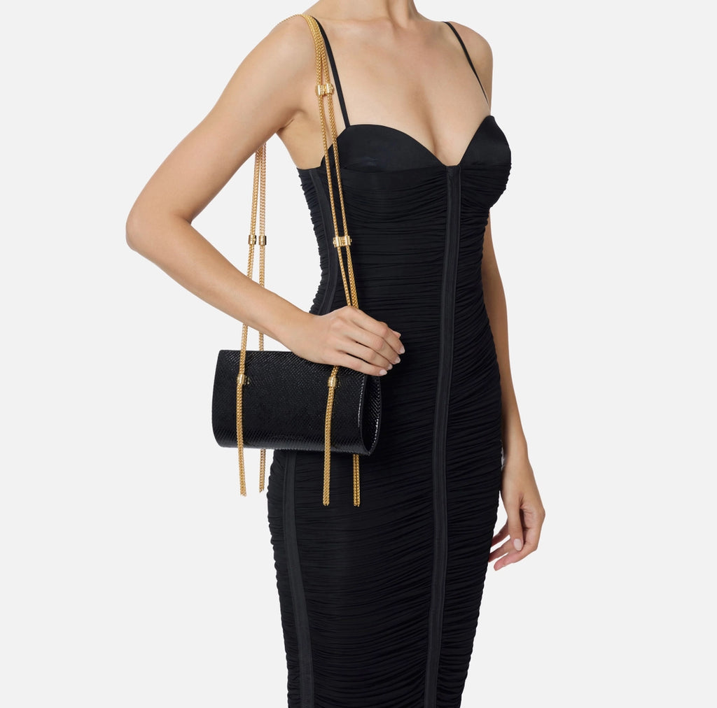 Ophidia shoulder bag with python texture
