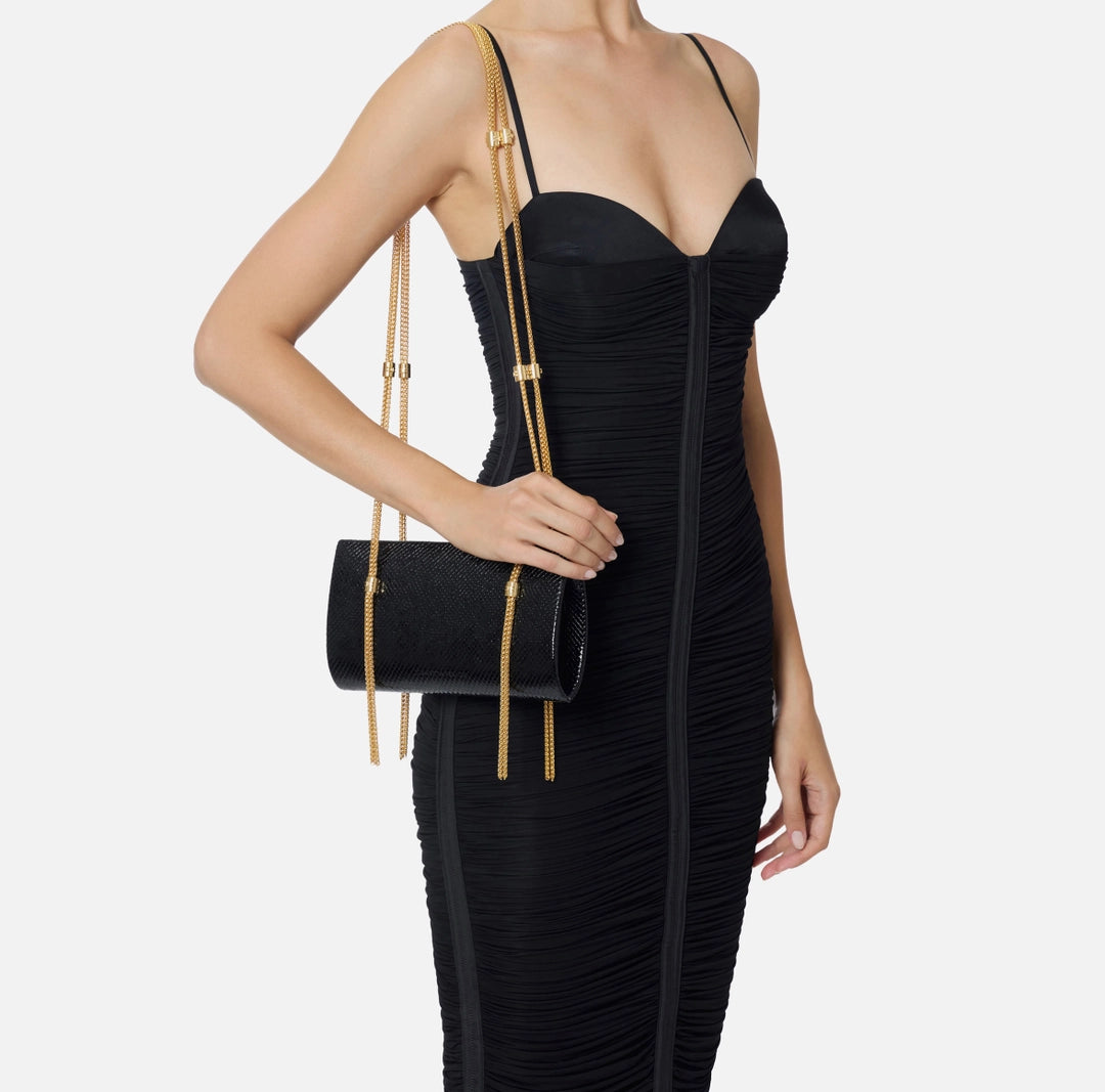Ophidia shoulder bag with python texture