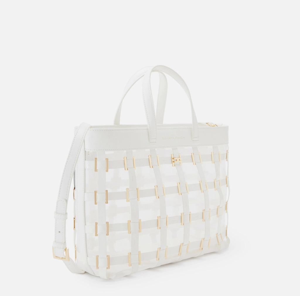 Mesh small tote bag with rings
