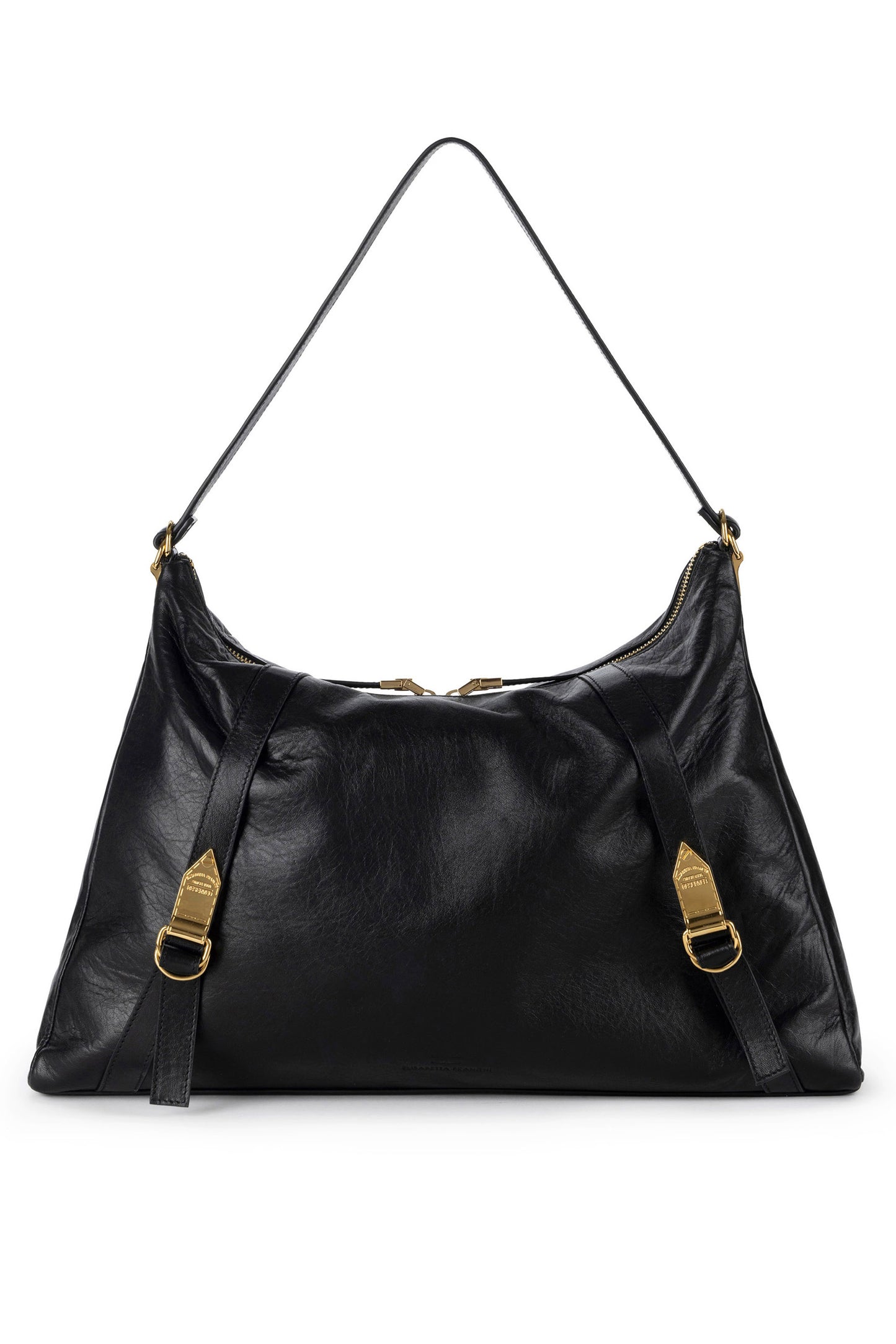 Hobo bag in shiny Nappa leather