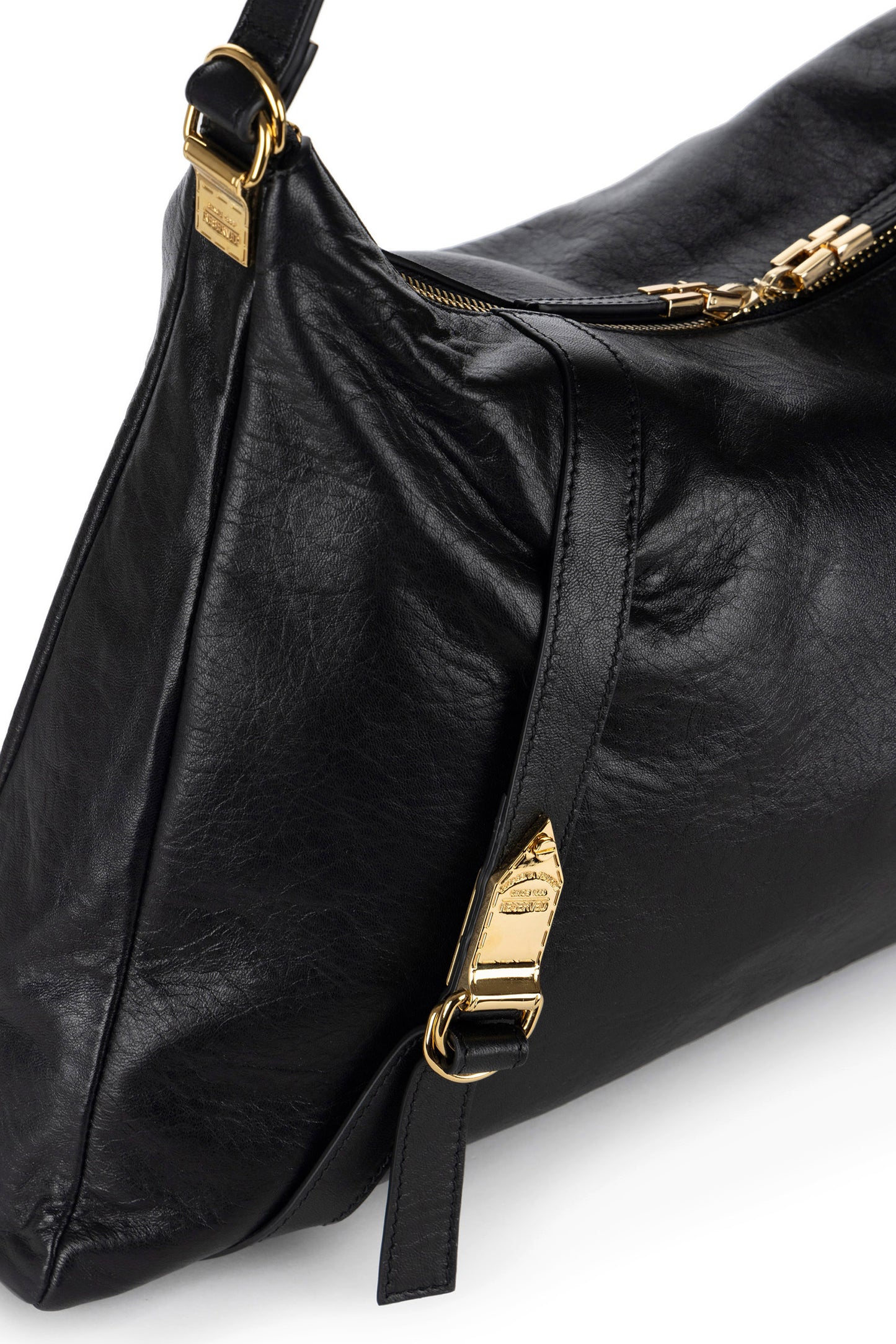 Hobo bag in shiny Nappa leather