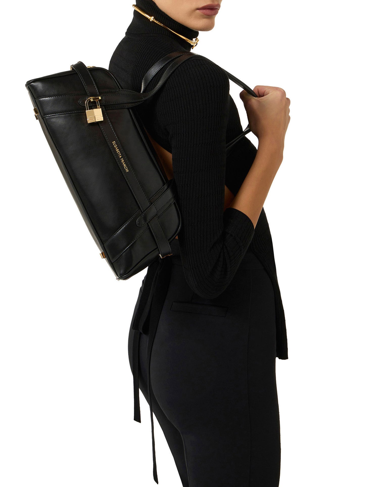 Small over-the-shoulder bag made of leather