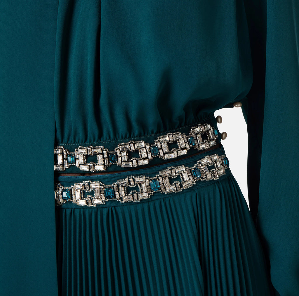 Blouse in viscose fabric with rhinestones | LAST PIECE: 40