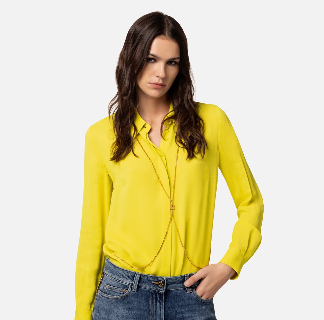 Blouse in viscose georgette fabric with body chain | LAST PIECE: 42