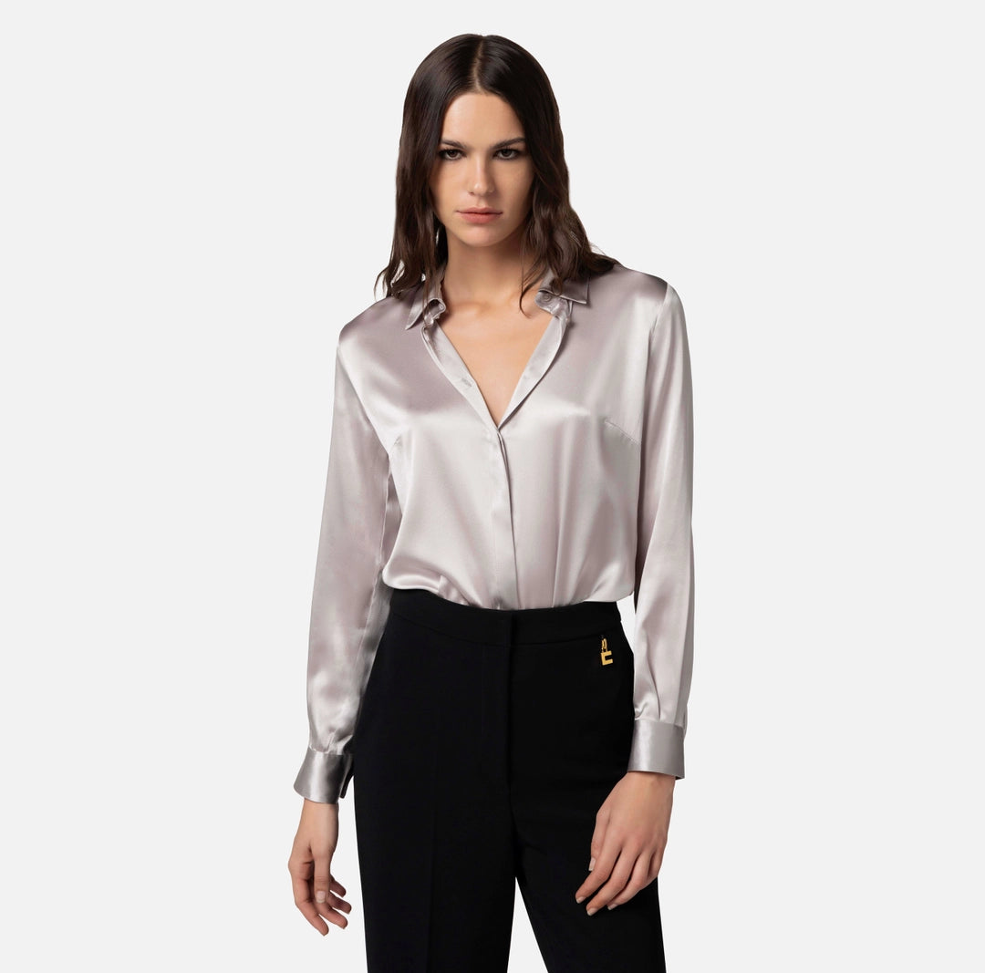 Silk satin straight blouse