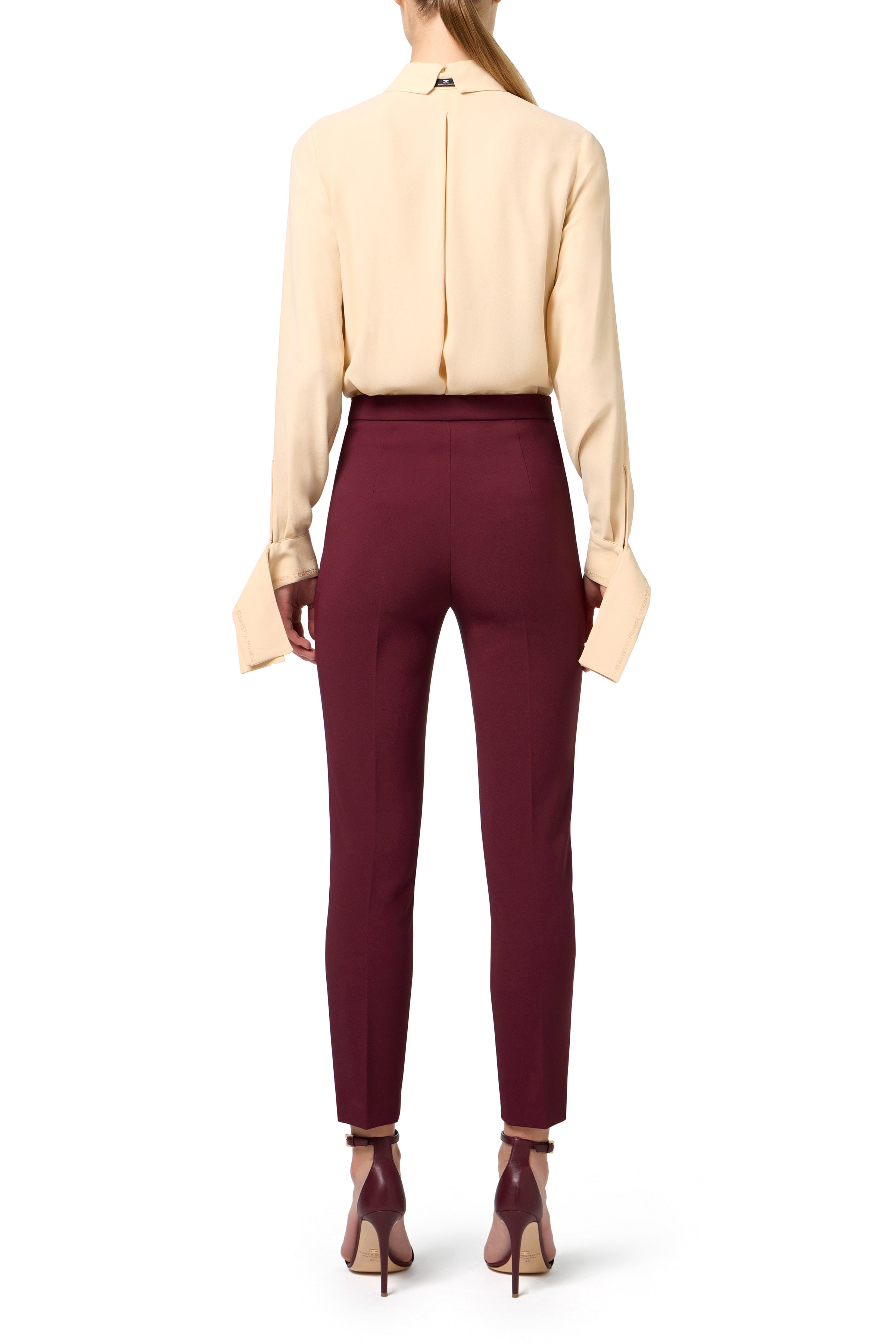 Blouse in georgette fabric with embroidered cuffs | LAST PIECE: 40
