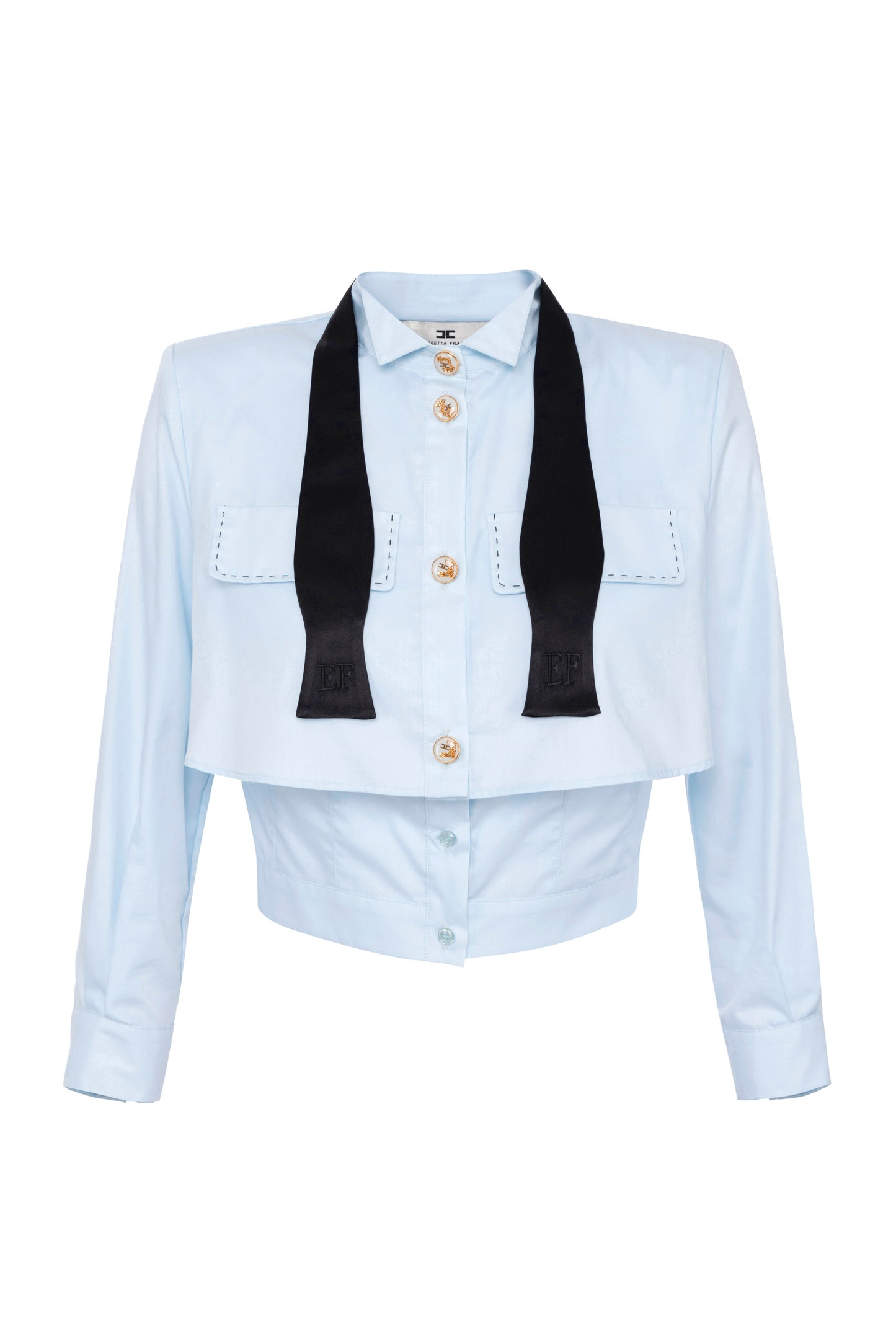 Poplin shirt with bow tie