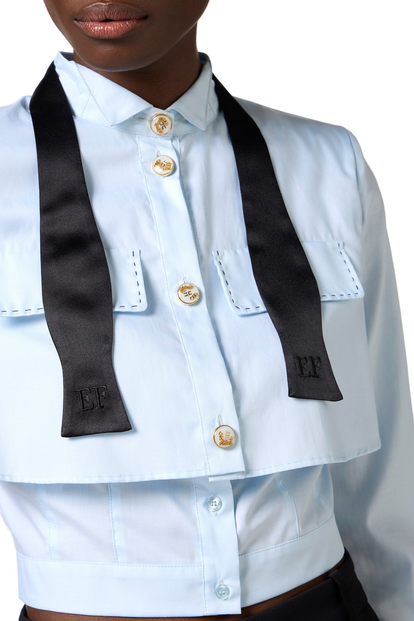 Poplin shirt with bow tie