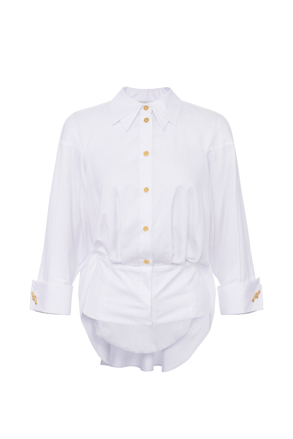 Cotton jacquard poplin shirt
