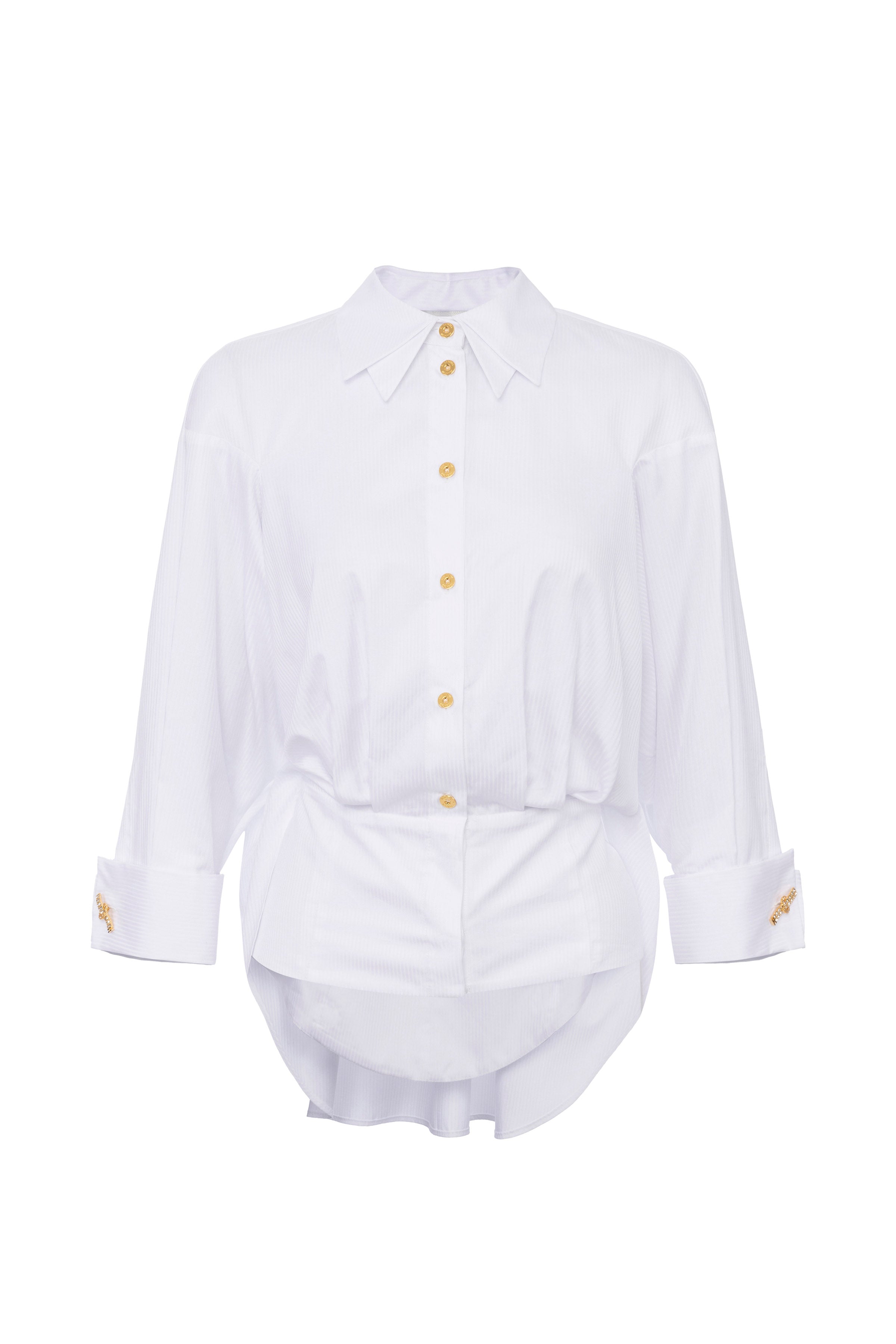 Cotton jacquard poplin shirt