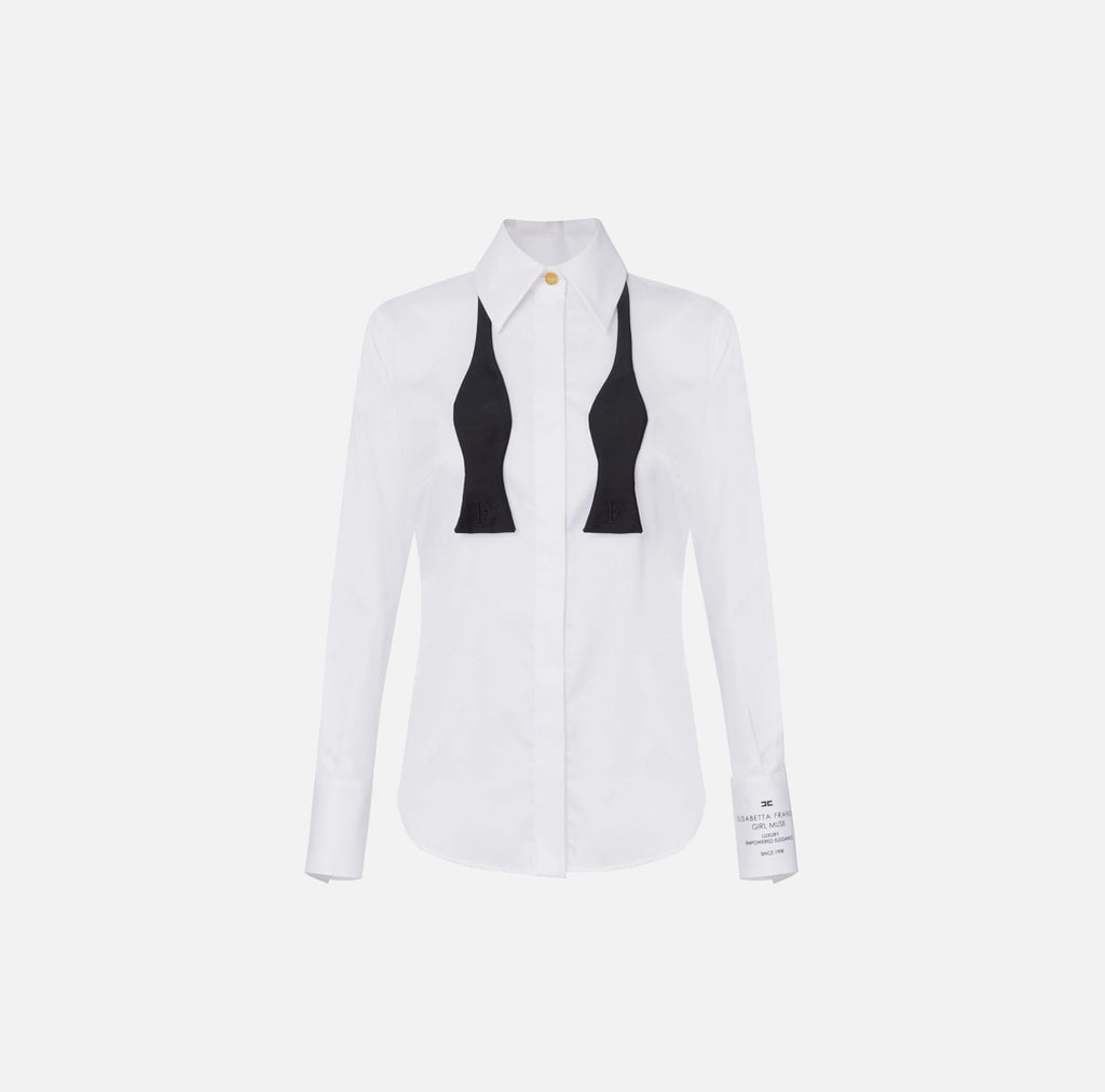 Cotton poplin shirt with logo