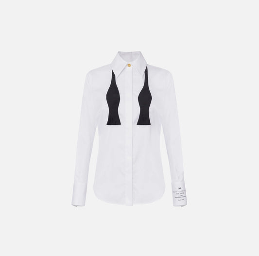 Cotton poplin shirt with logo