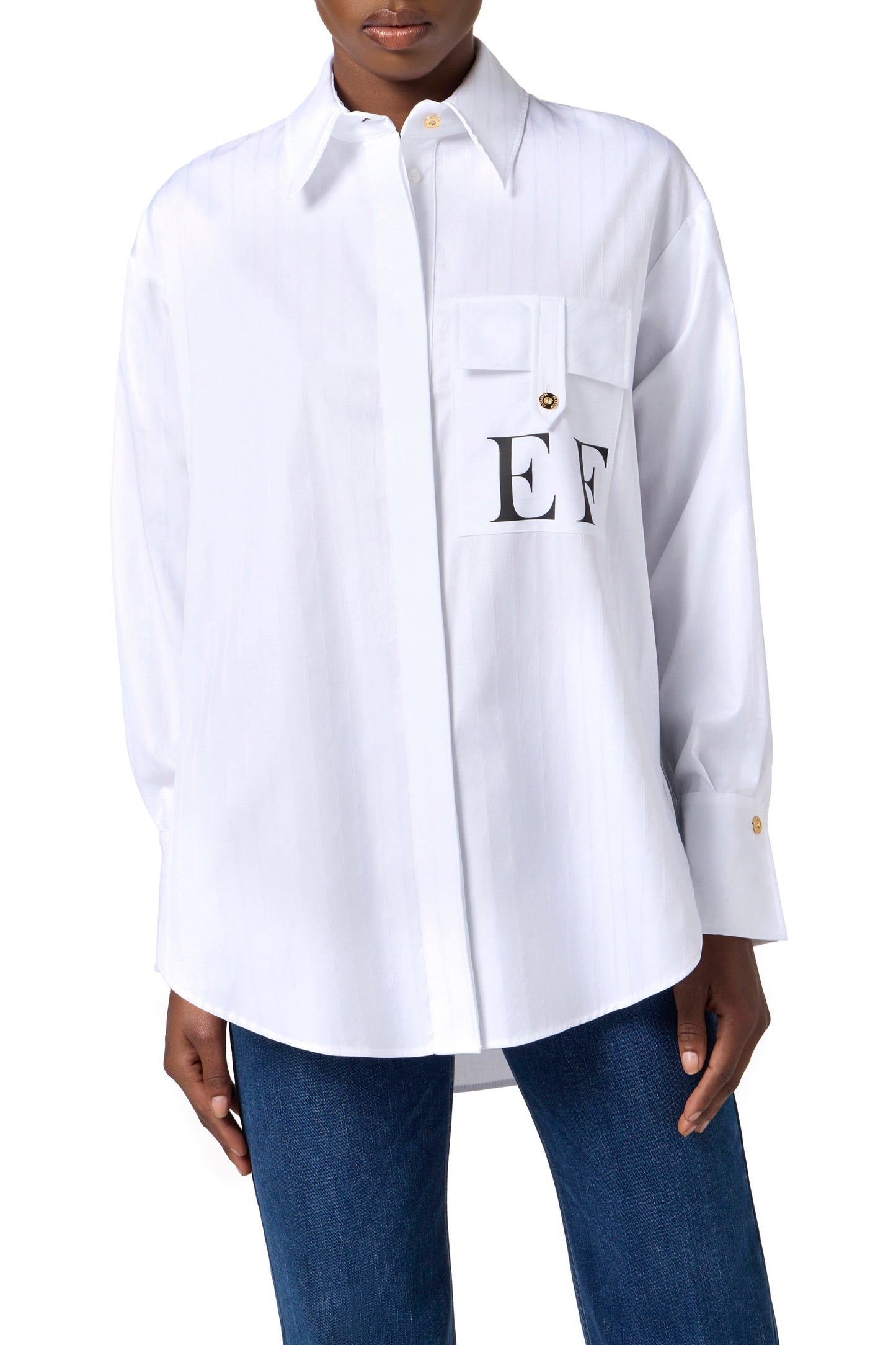 Cotton striped poplin shirt