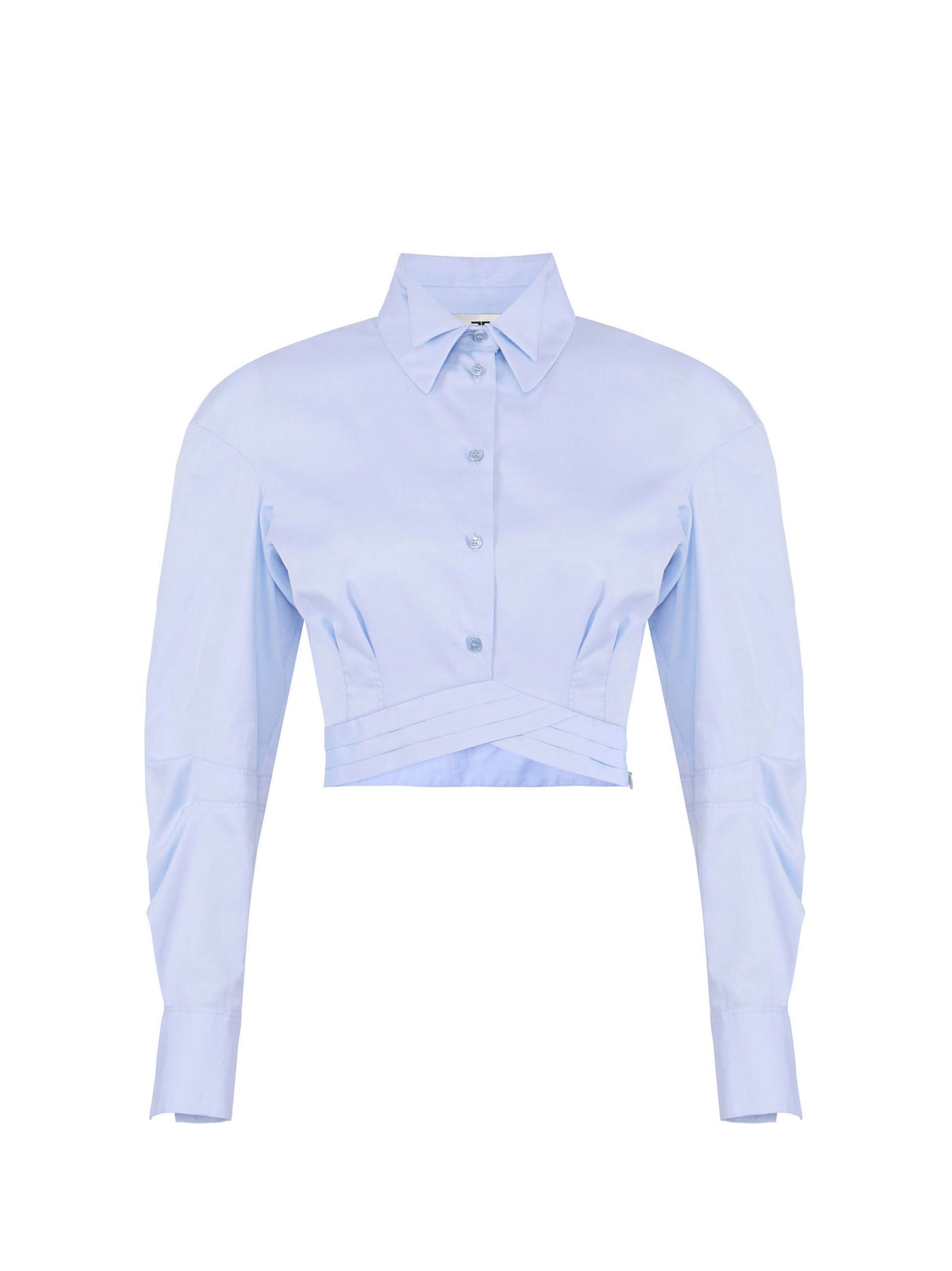 Cotton poplin shirt with waistband