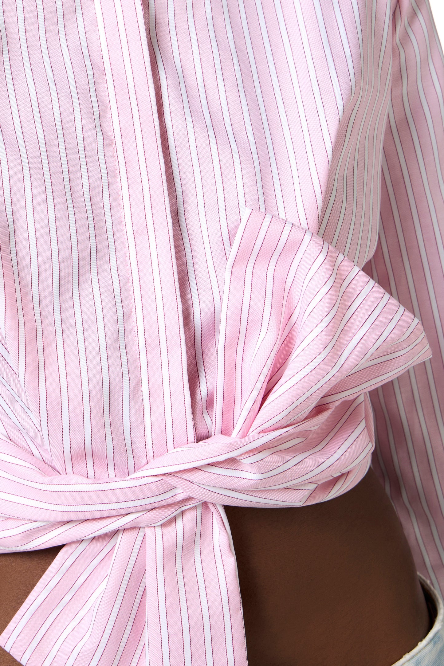 Cotton poplin shirt with bow