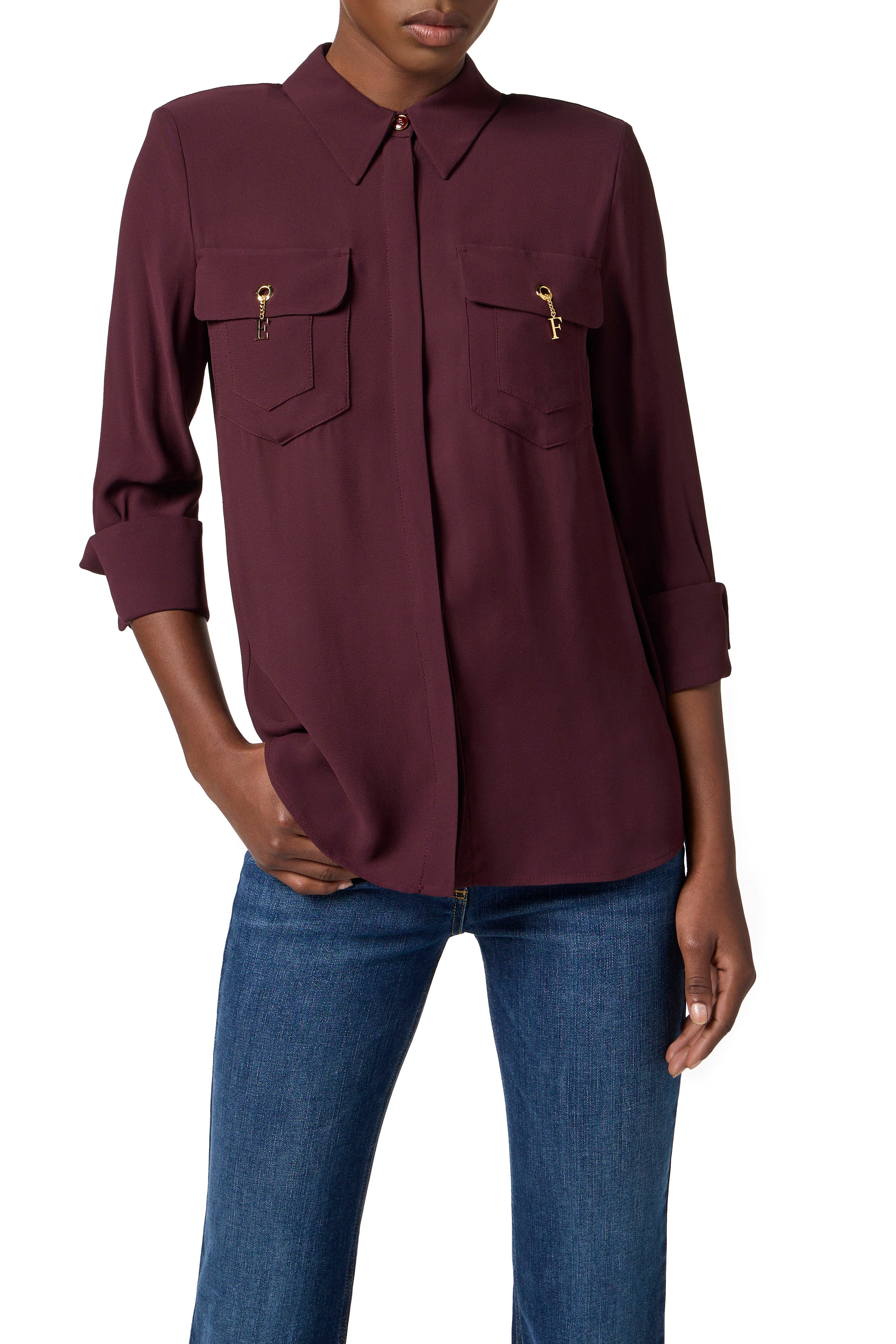 Blouse in viscose Georgette fabric