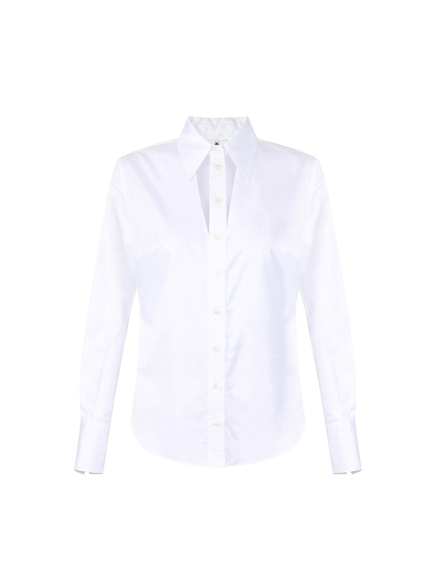 Cotton shirt with cut-out and embroideries