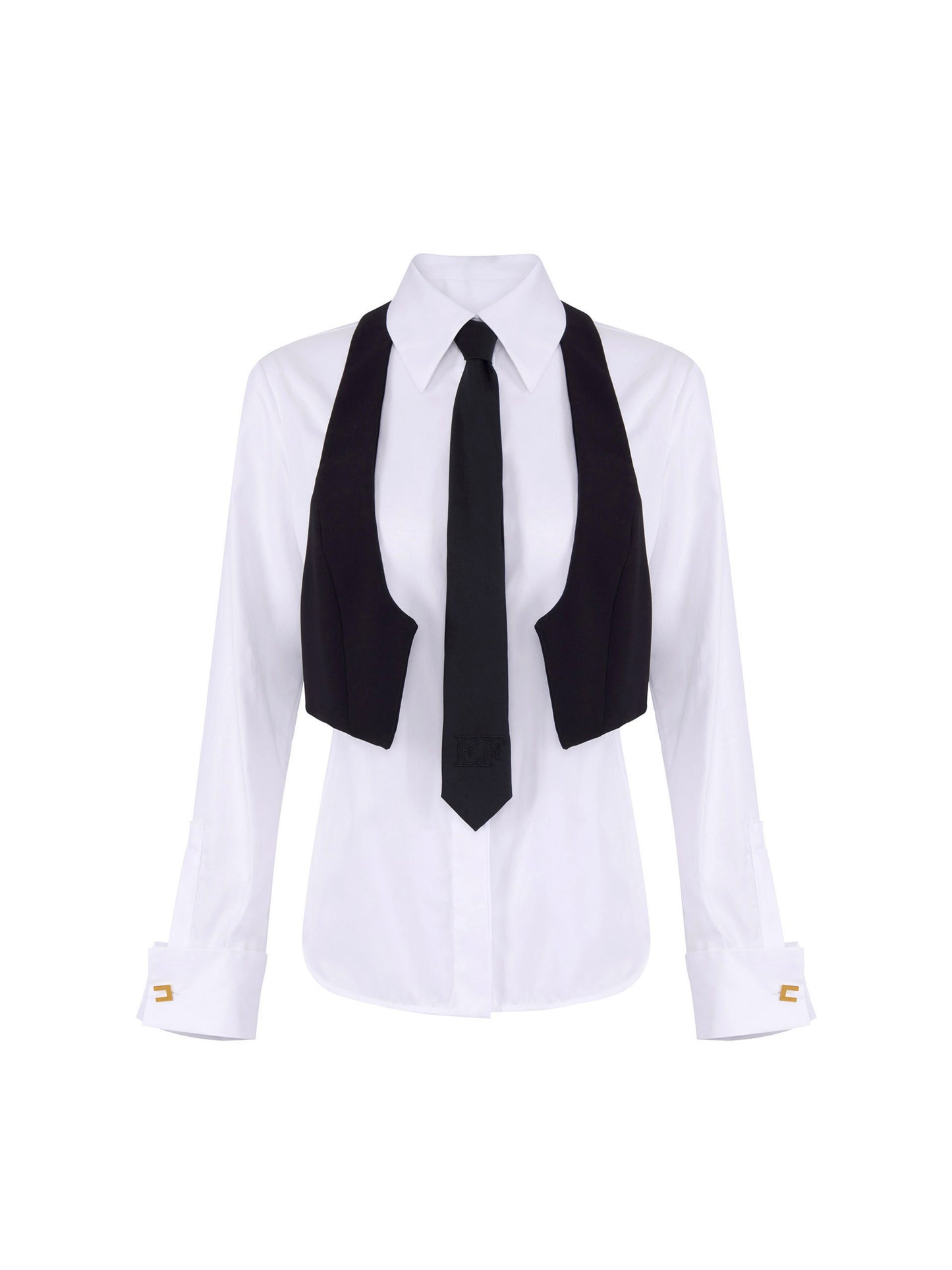 Cotton shirt with tie and waistcoat