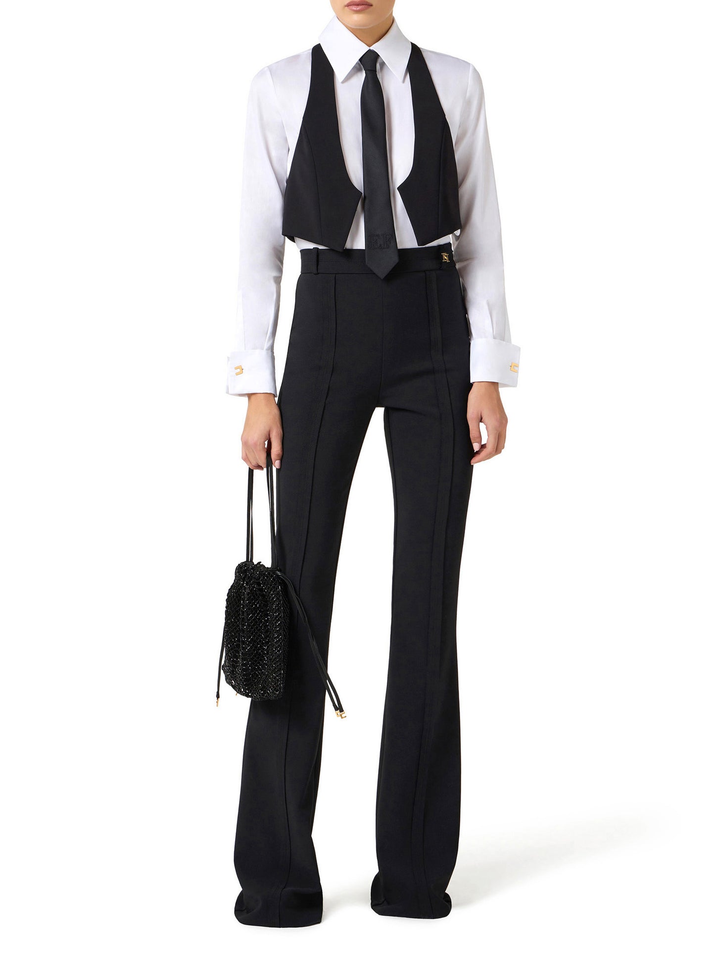 Cotton shirt with tie and waistcoat