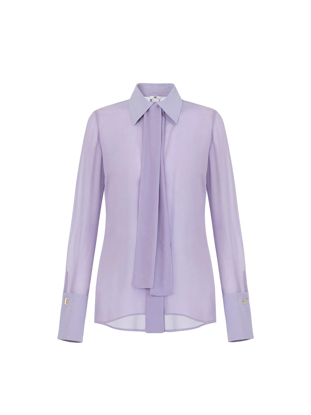 Blouse in georgette and crêpe fabrics with sash belt