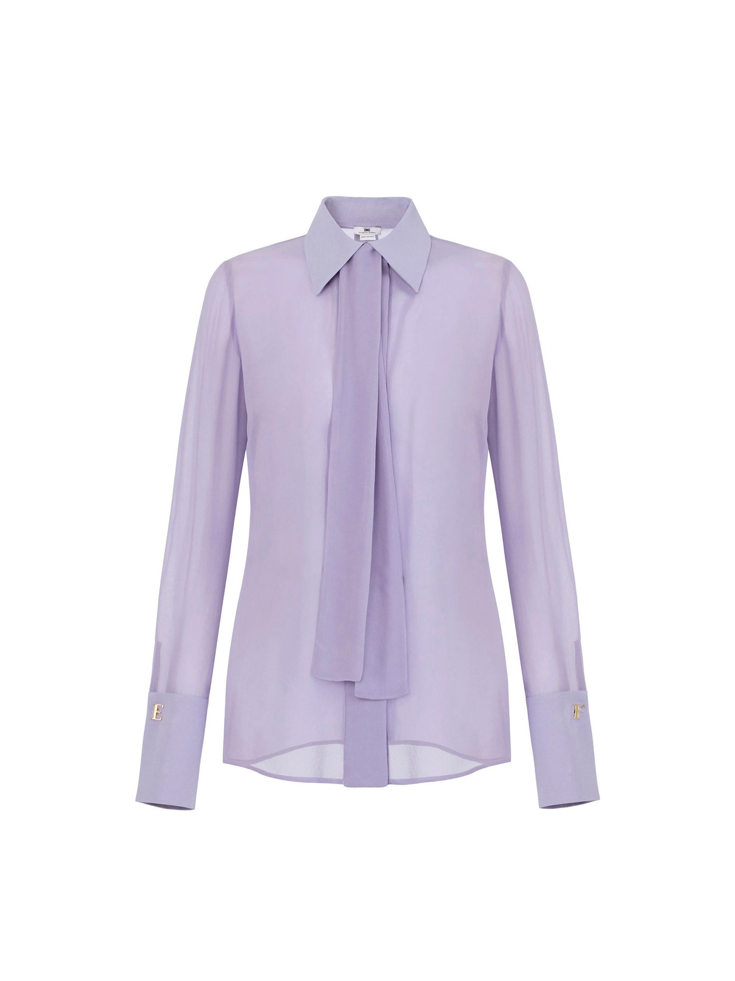 Blouse in georgette and crêpe fabrics with sash belt