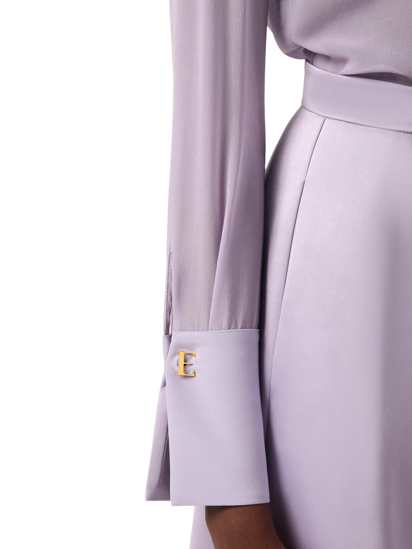 Blouse in georgette and crêpe fabrics with sash belt