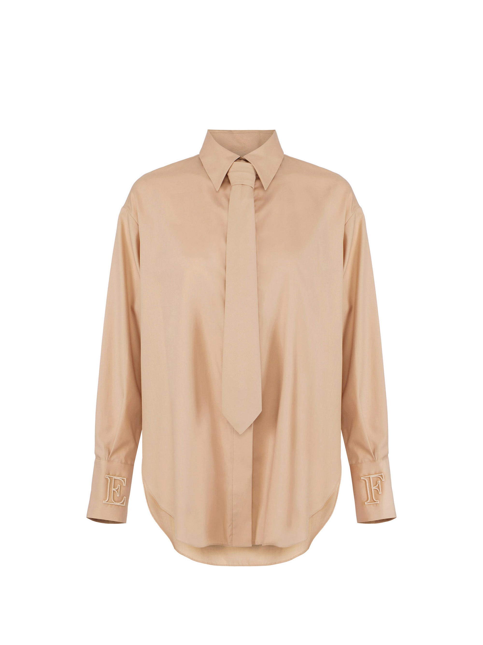 Cotton shirt with tie