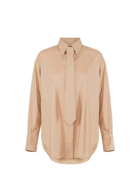 Cotton shirt with tie