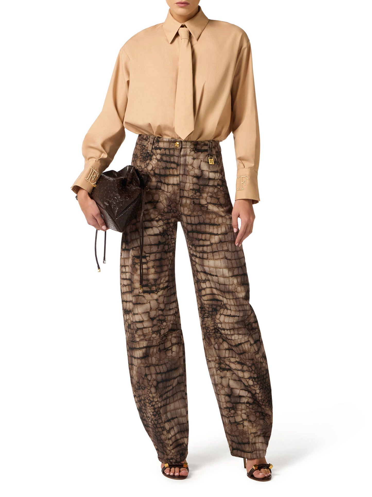 Cotton shirt with tie