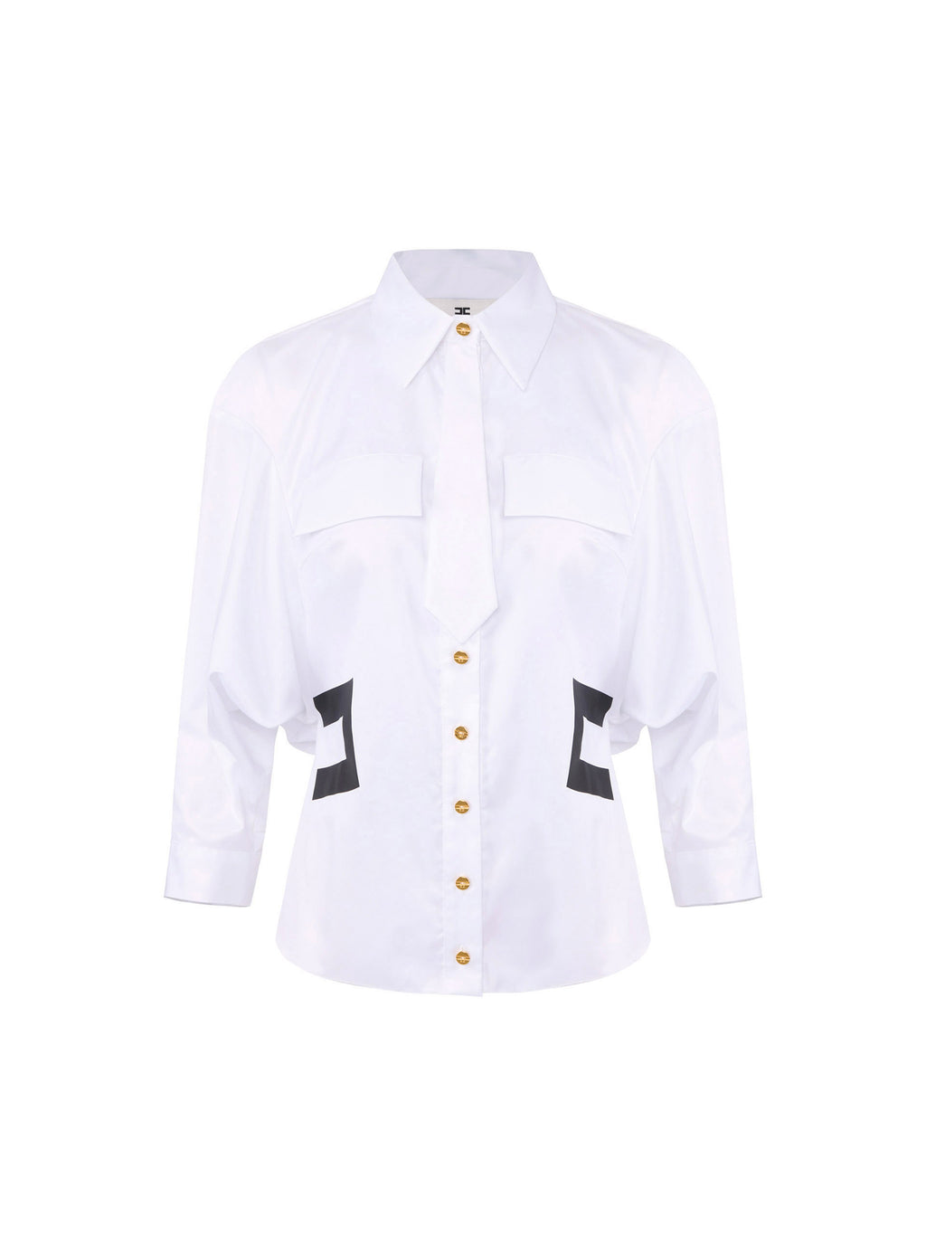 Cotton shirt with small tie