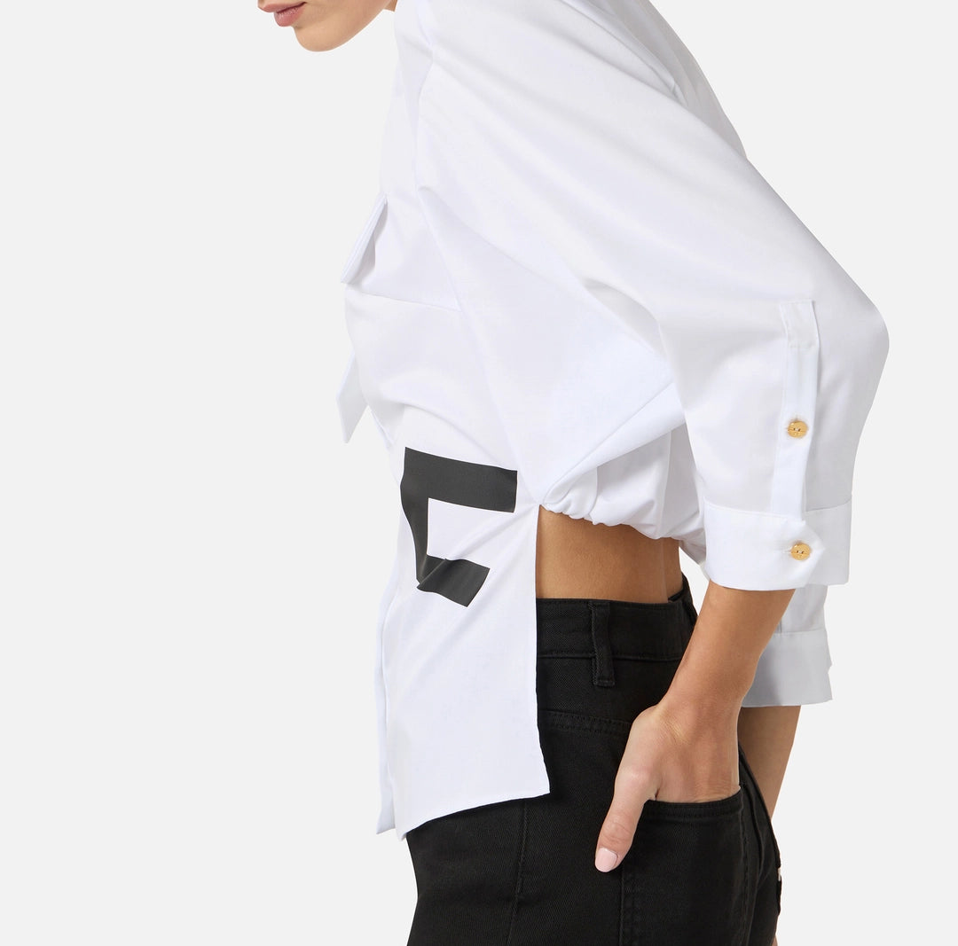 Cotton shirt with small tie