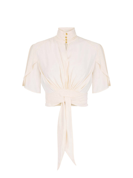 Blouse in viscose georgette fabric