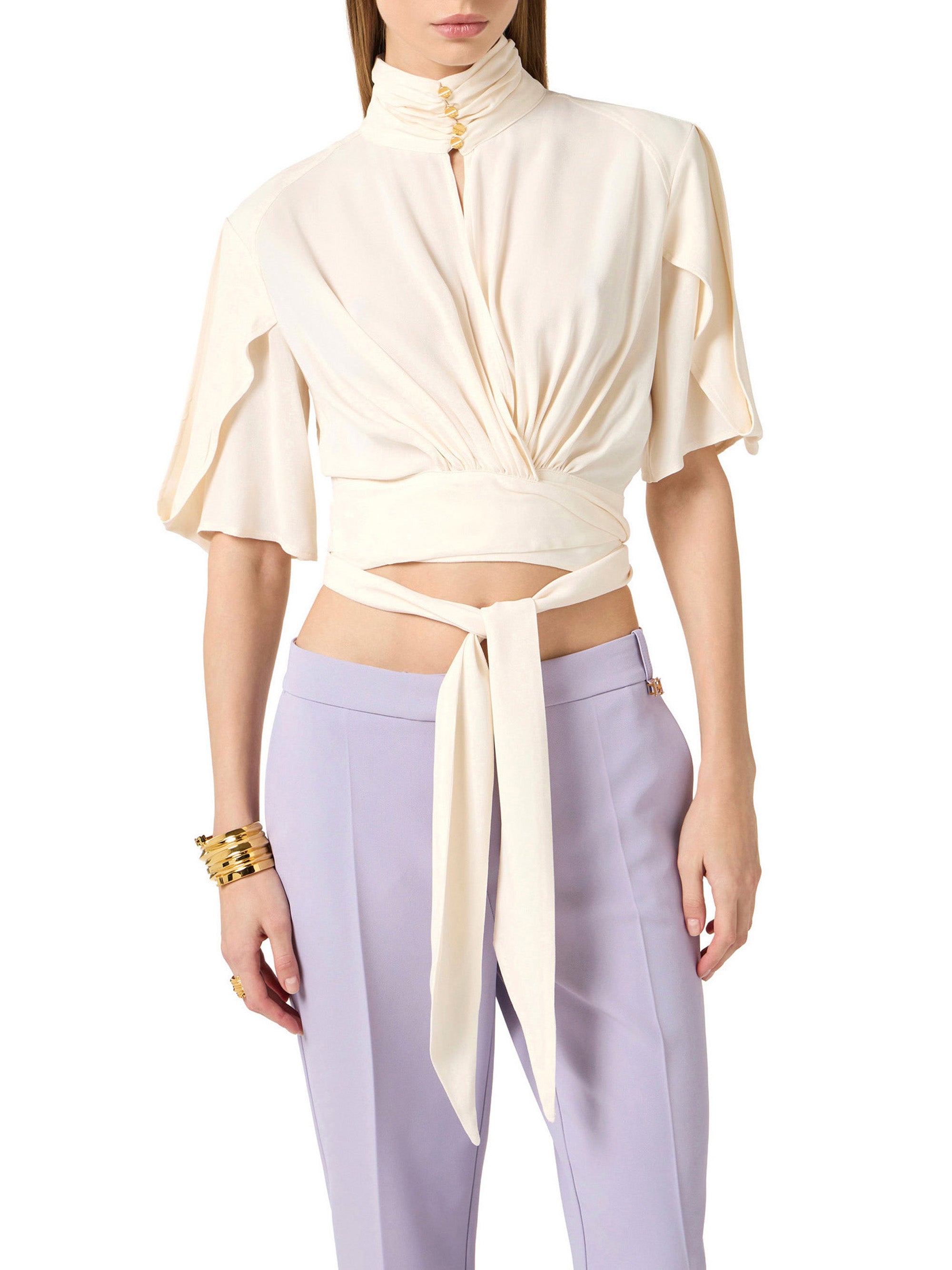 Blouse in viscose georgette fabric