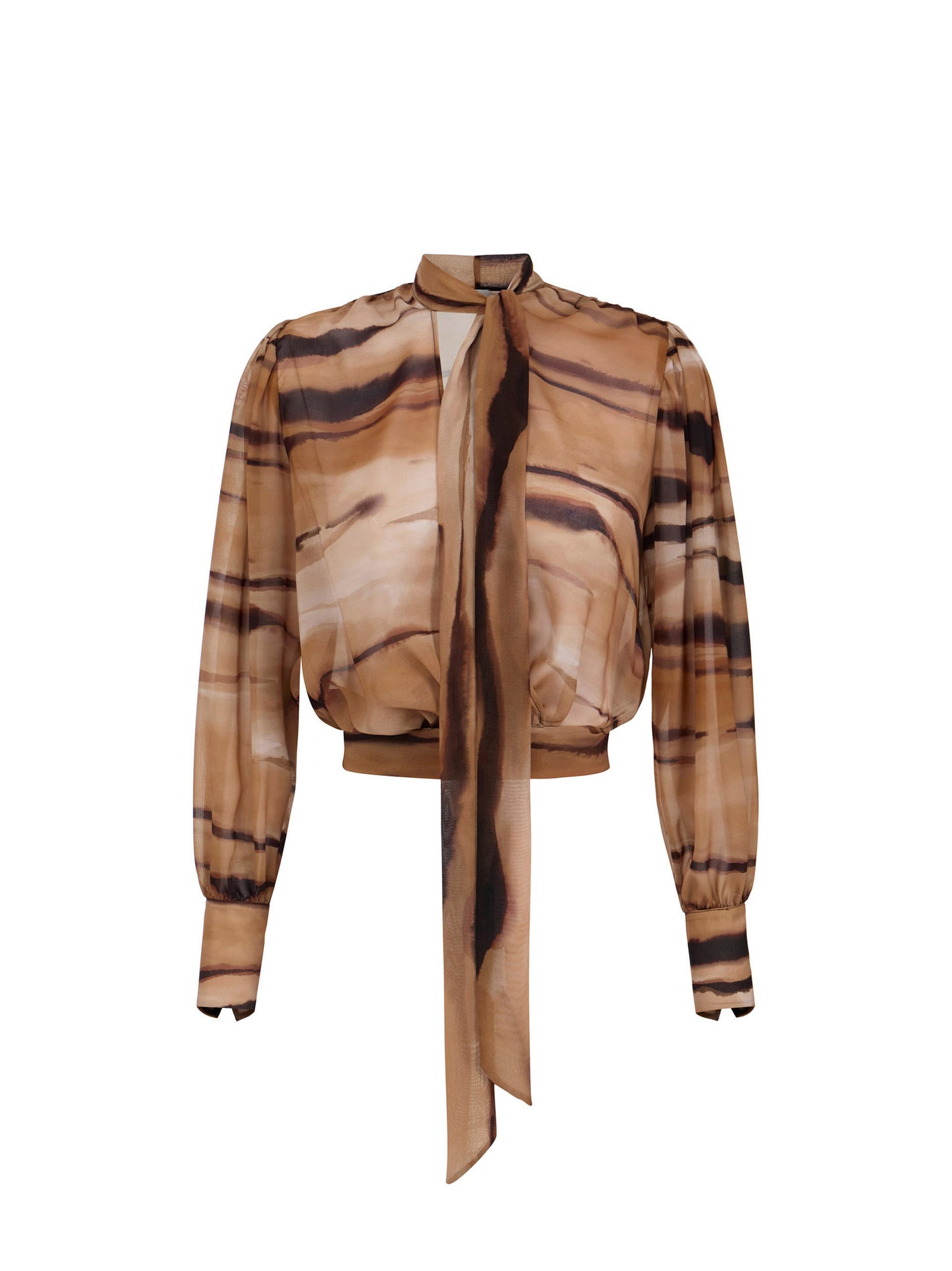 Chiffon blouse with tiger print