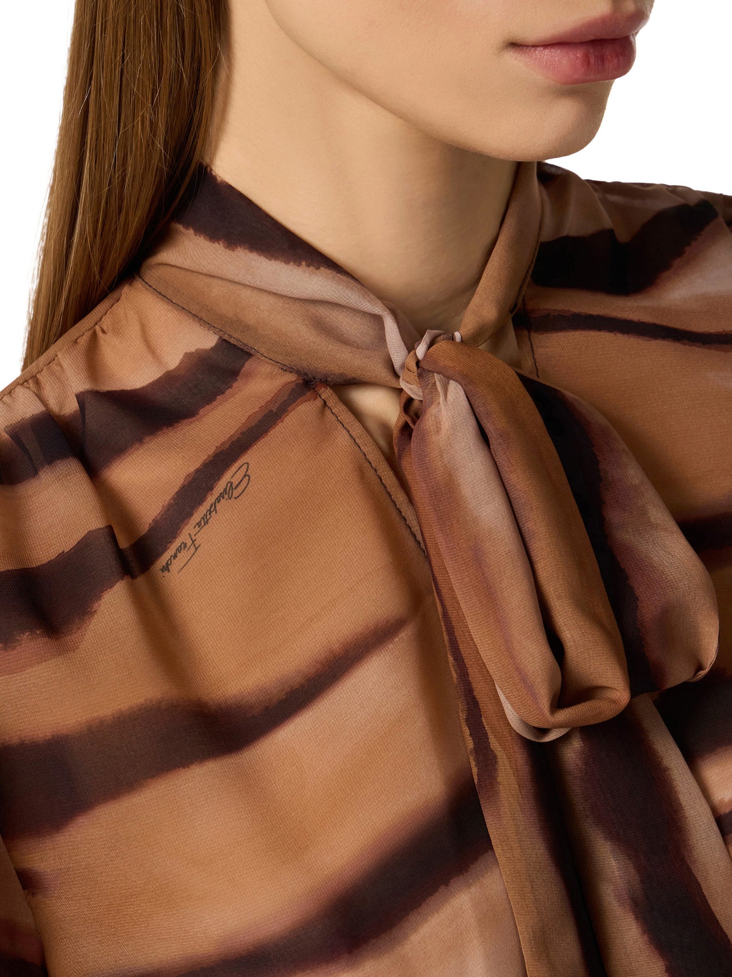 Chiffon blouse with tiger print