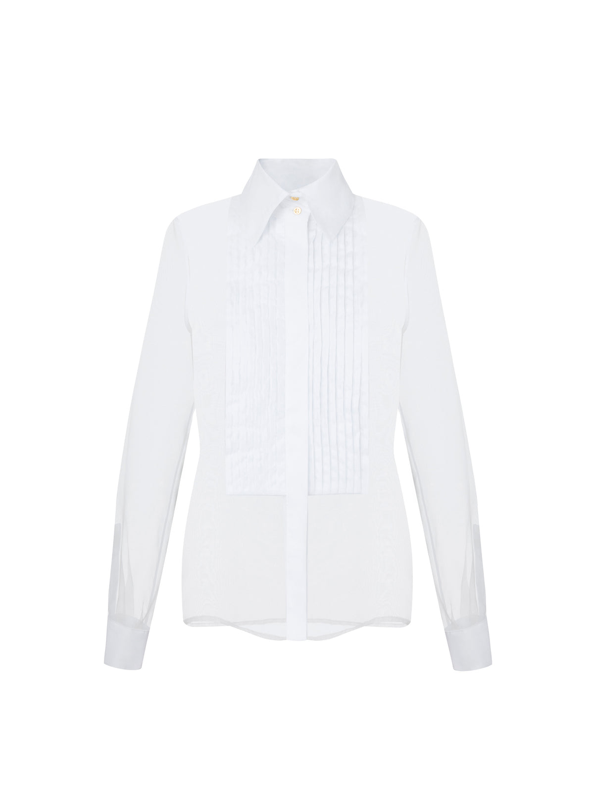 Shirt in organza and cotton fabric