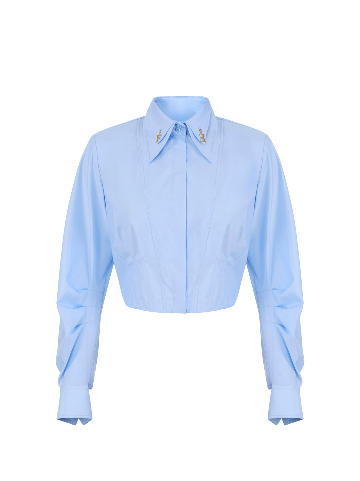 Cotton poplin shirt with logo details