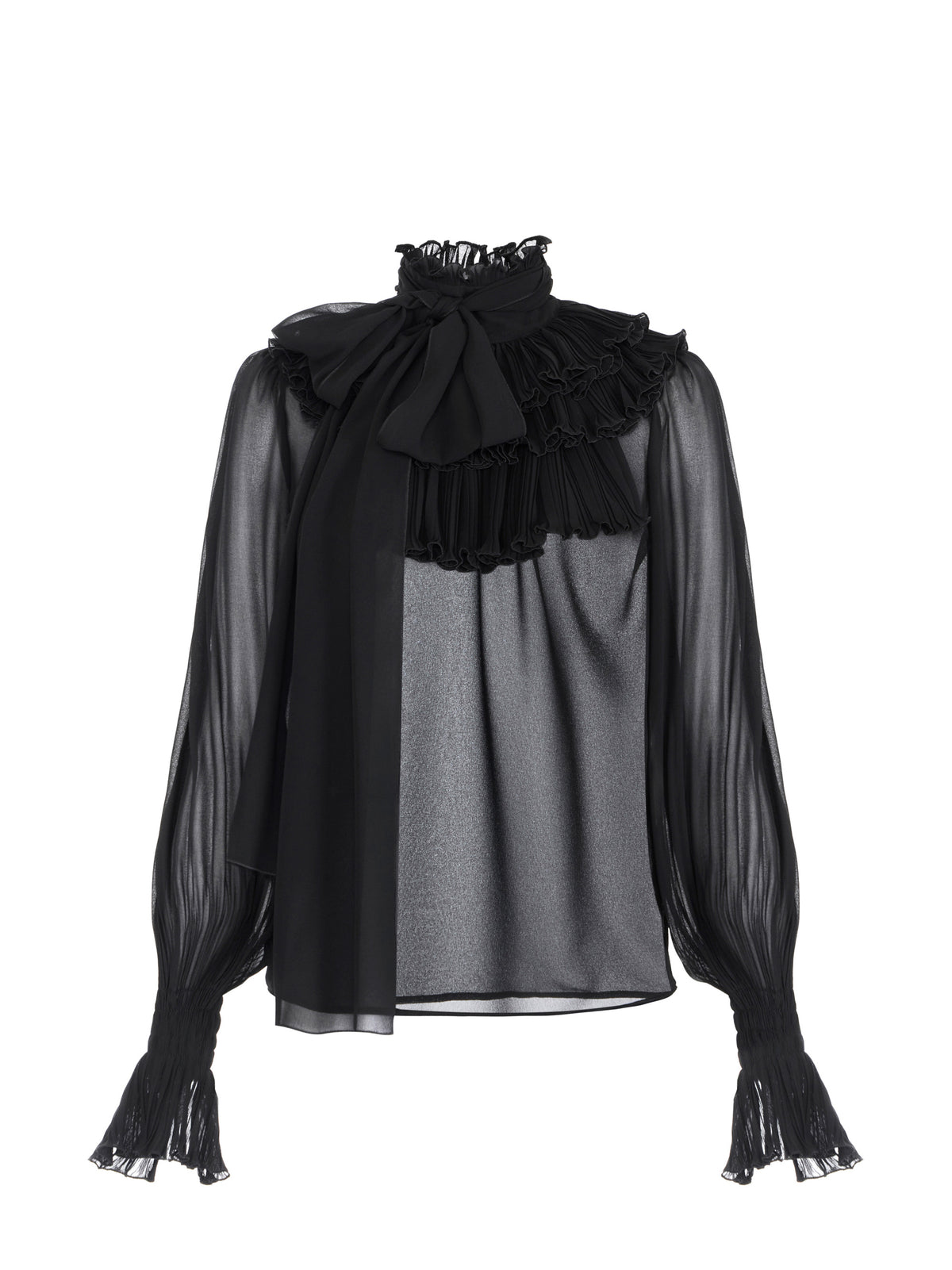 Blouse in georgette fabric with sash