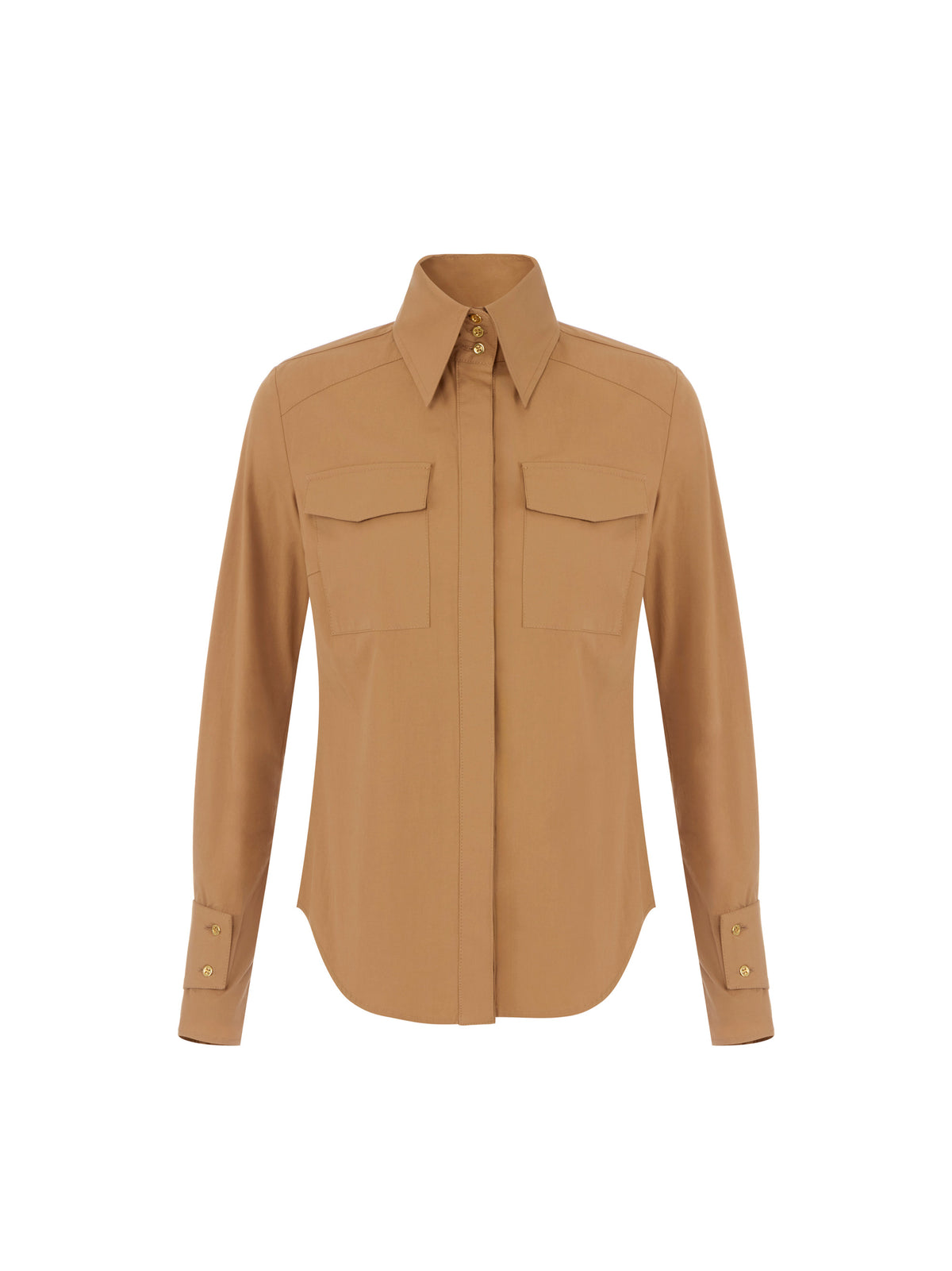 Cotton shirt with pockets in Bianco – luxury fashion at Meranesy
