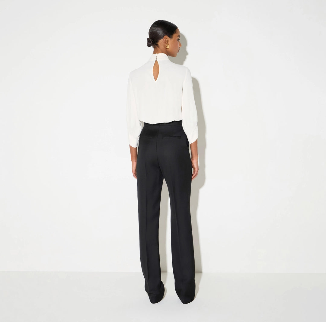 Blouse in georgette fabric with bow-tie