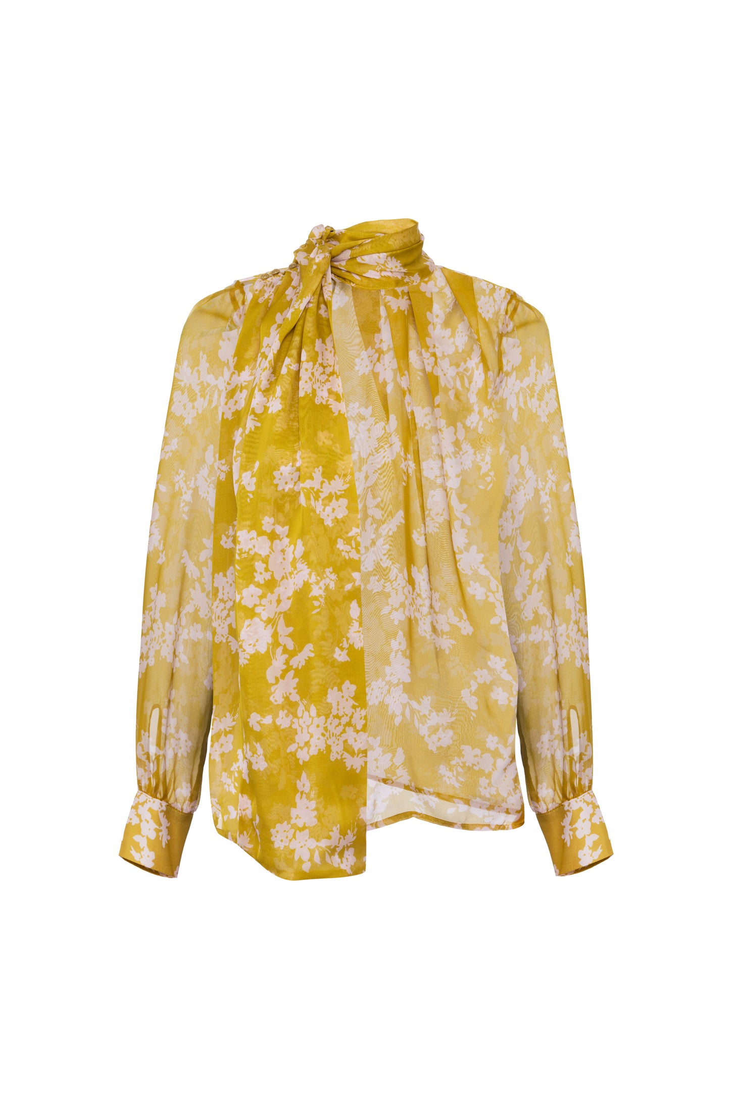 Printed blouse in silk voile fabric